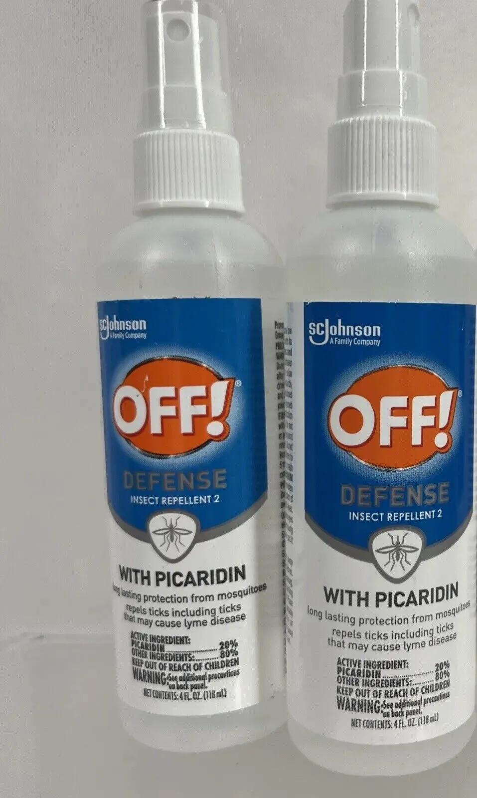 (2) Defense Spray Bug Off! Picaridin Insect Repellent Deet-Free Mosquito  4oz