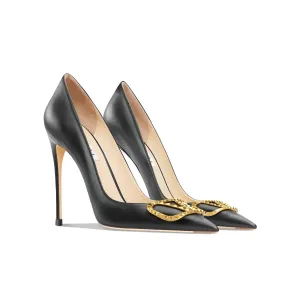 2023 Luxury Brand High Quality Women&#39;s High Heels Fashion Classic Pointy Pumps Wedding Shoes Leather Pointed 10CM Wedding Shoes