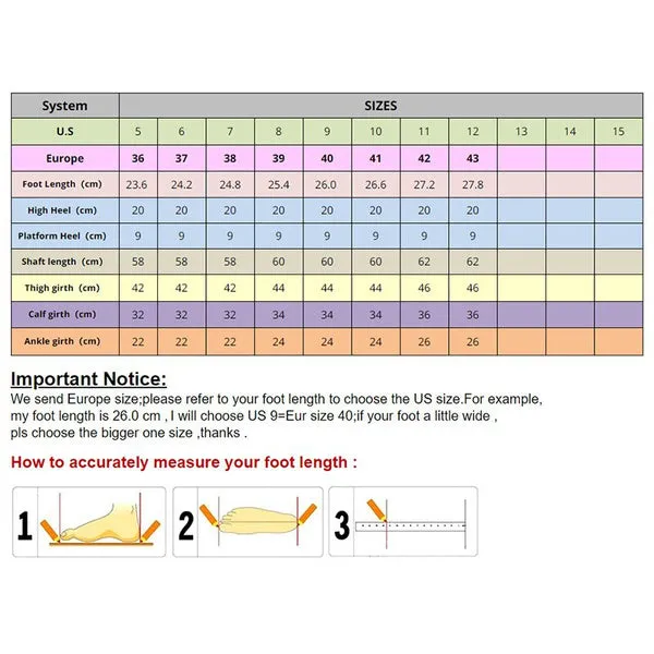 20Cm High Heel Platform Over-The-Knee Boots Snake Print Hologram Cross-Tied Pole Dancing Thigh High Boots