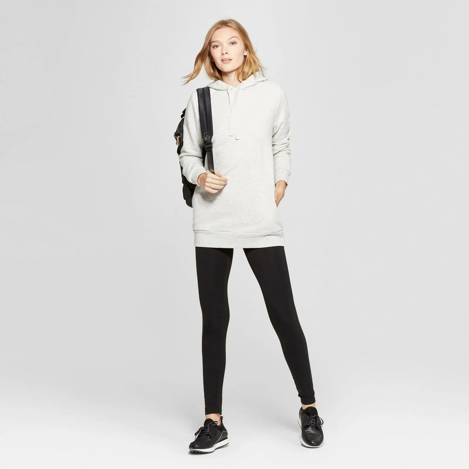 A New Day Women's Tunic Hoodie Hooded Sueded Sweatshirt