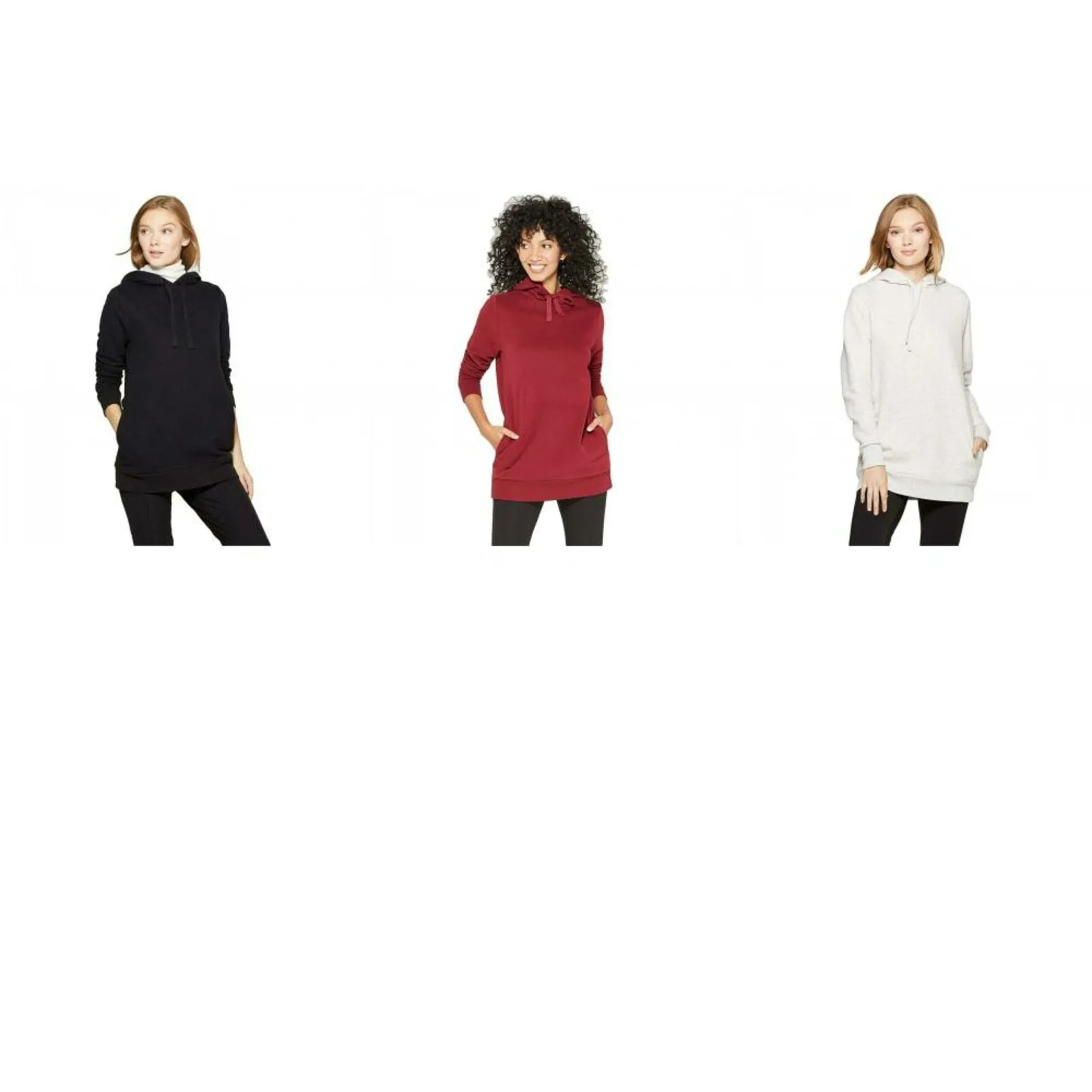 A New Day Women's Tunic Hoodie Hooded Sueded Sweatshirt