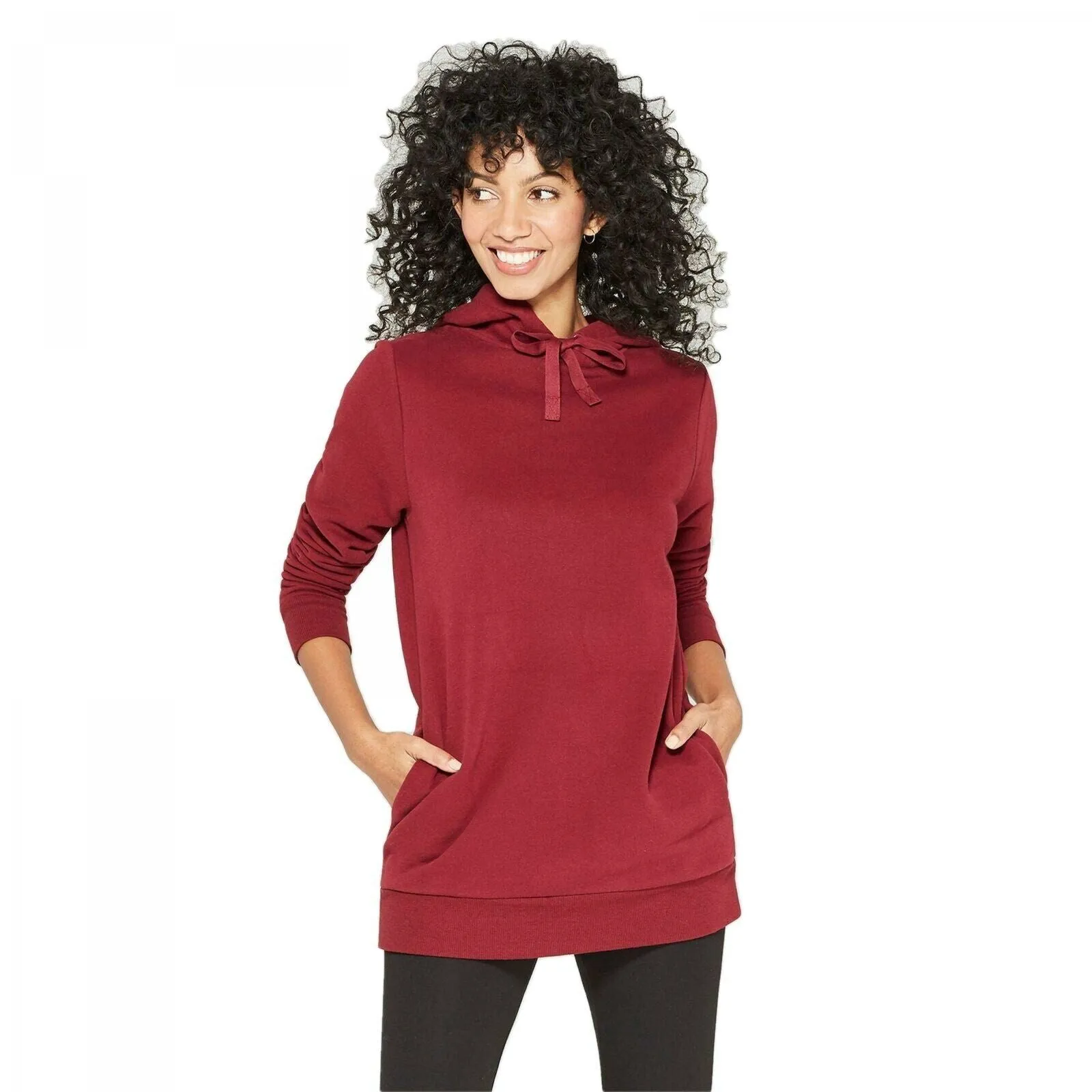 A New Day Women's Tunic Hoodie Hooded Sueded Sweatshirt