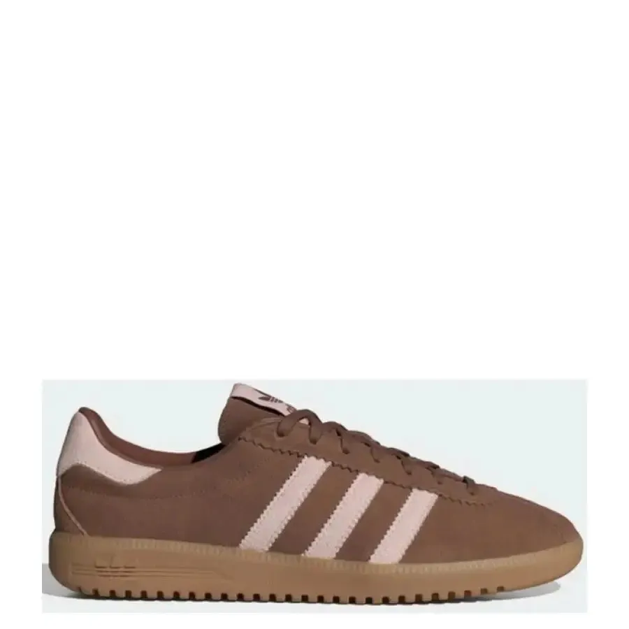 Adidas Brown Sneaker with Pink Stripes