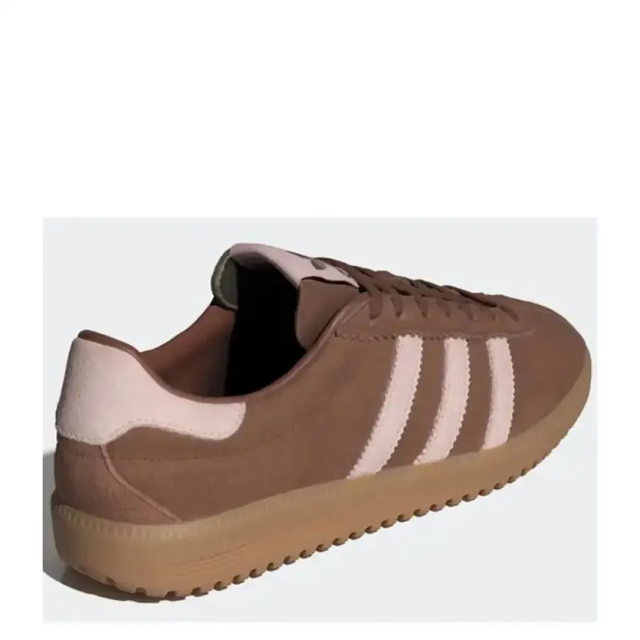 Adidas Brown Sneaker with Pink Stripes