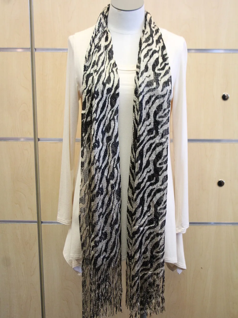 ADO | Wrap Beige Zebra Print Scarf
