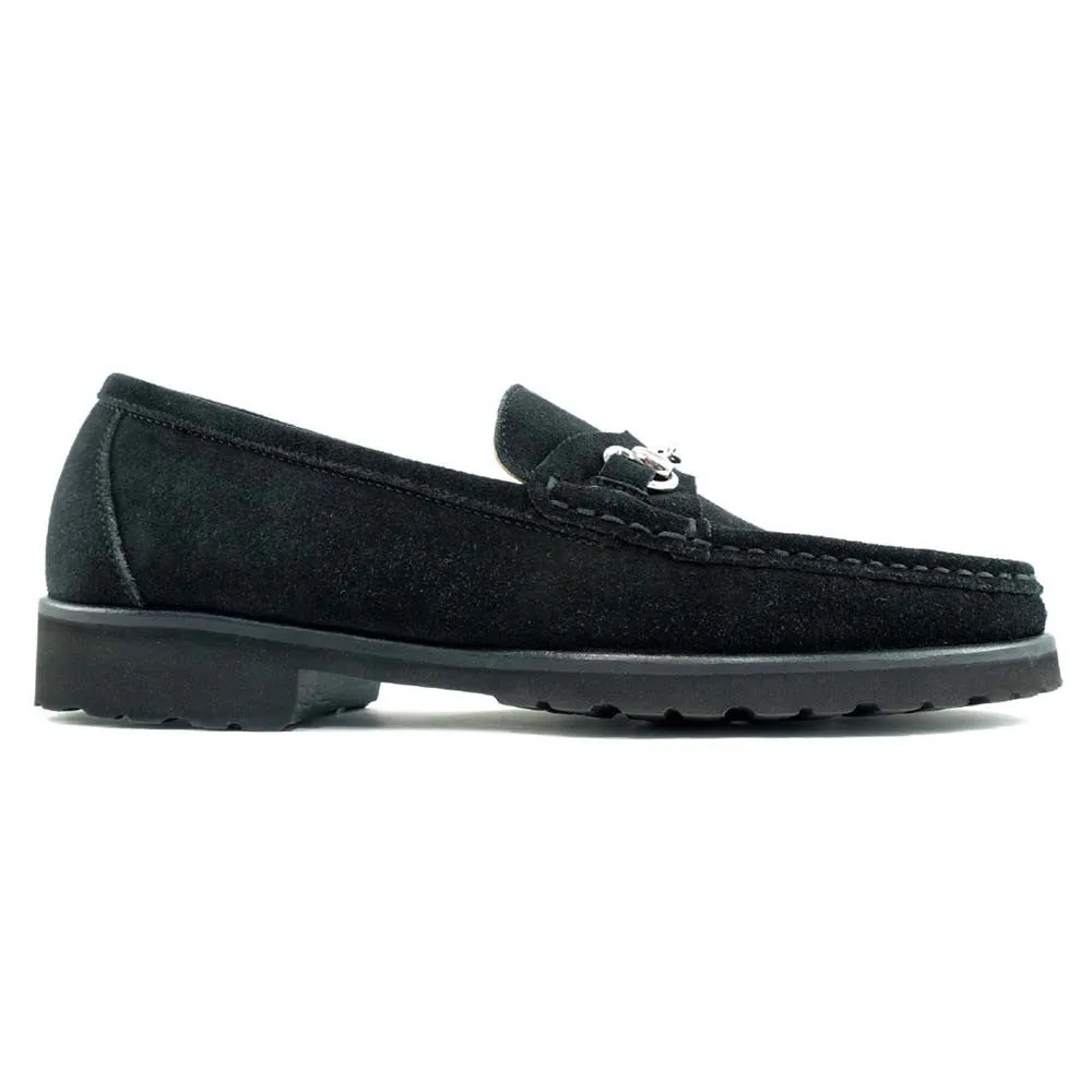 Alan Payne Wharton Black Suede Bit Loafers