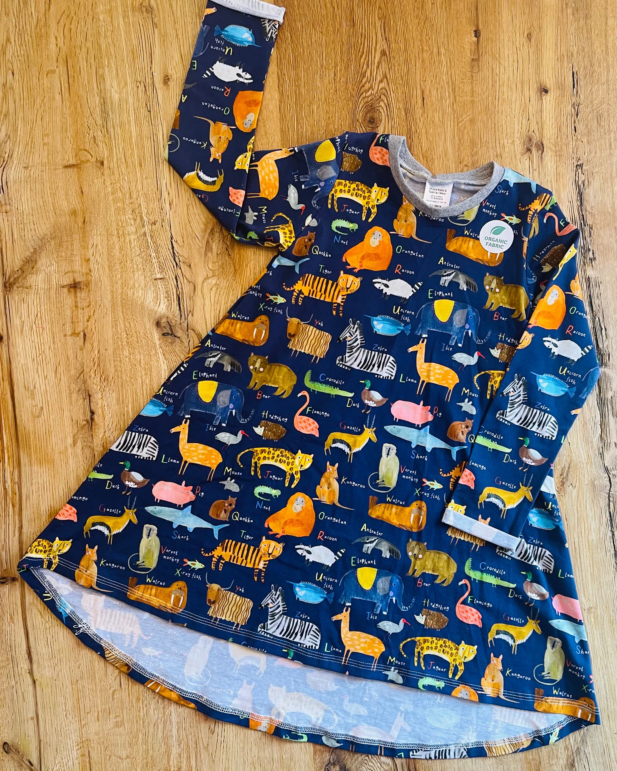 AlphaZoo Long Sleeve T Shirt Dress - 5-6 Years
