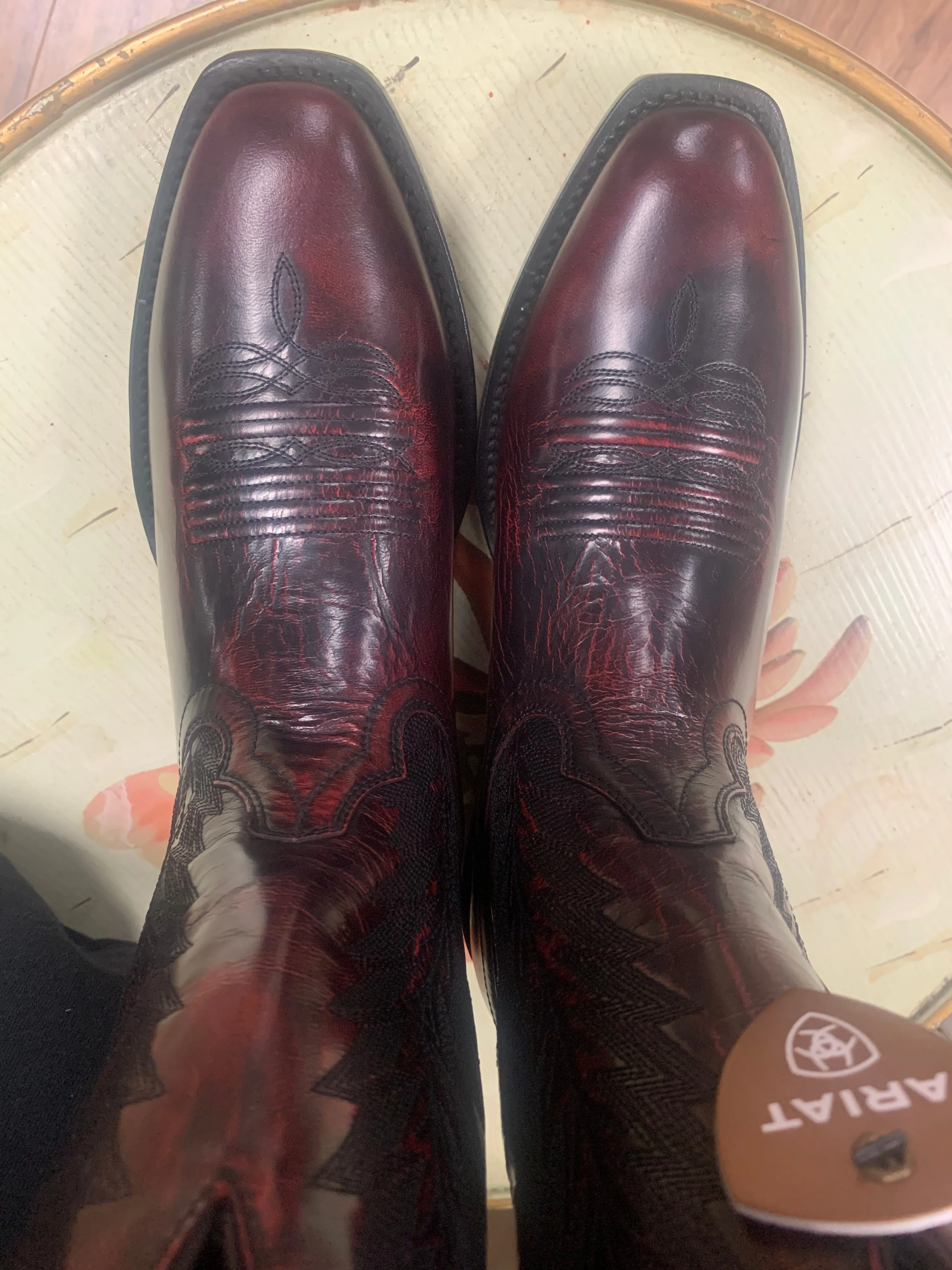 ARIAT MENS WILLIE BLACK CHERRY-FRENCH TOE