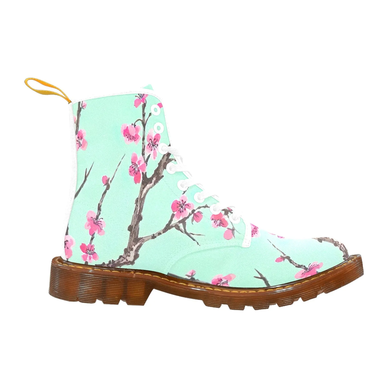 Arizona Green Tea Pattern Women's Lace Up Canvas Boots