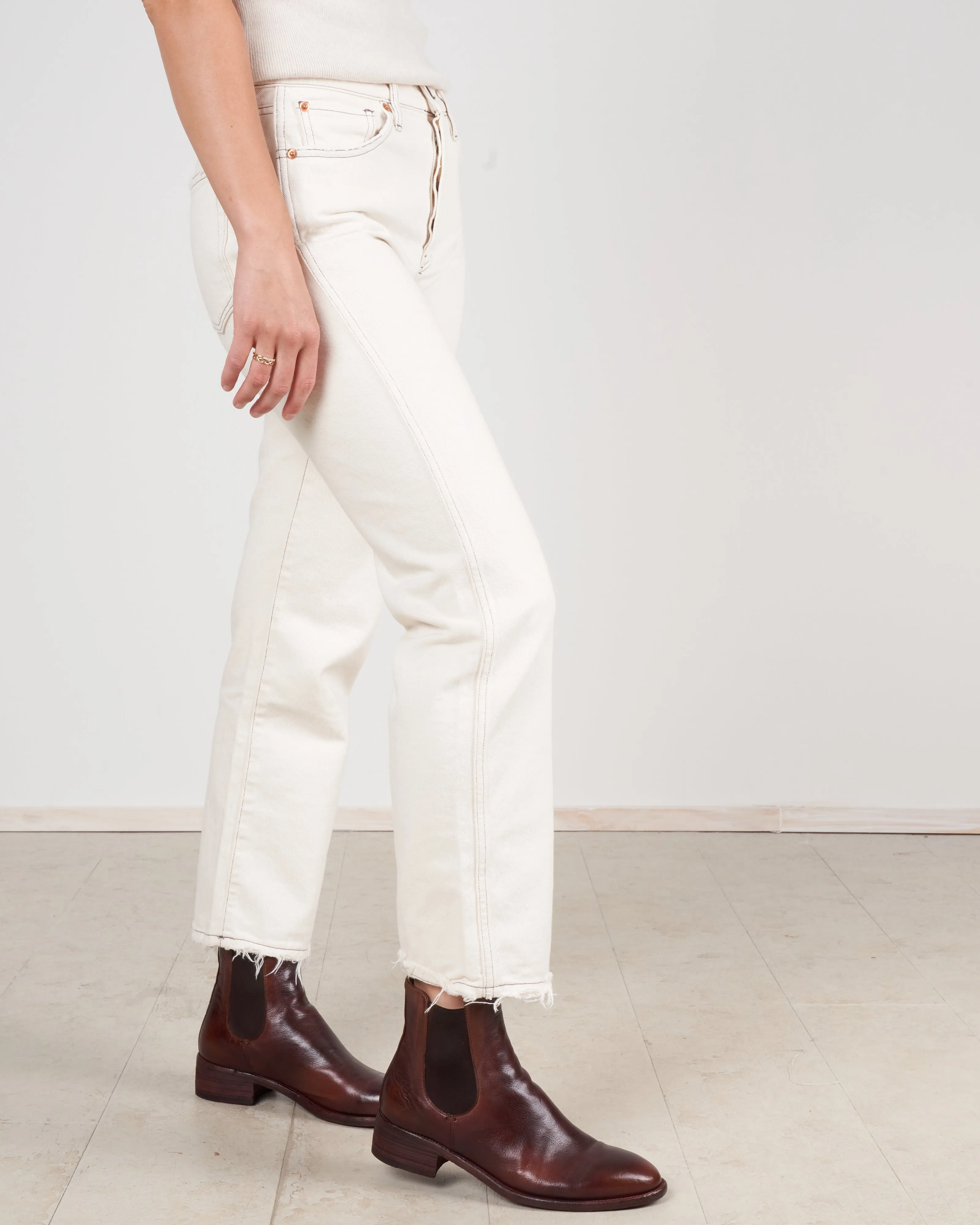 austin crop vintage hem - chalk dust