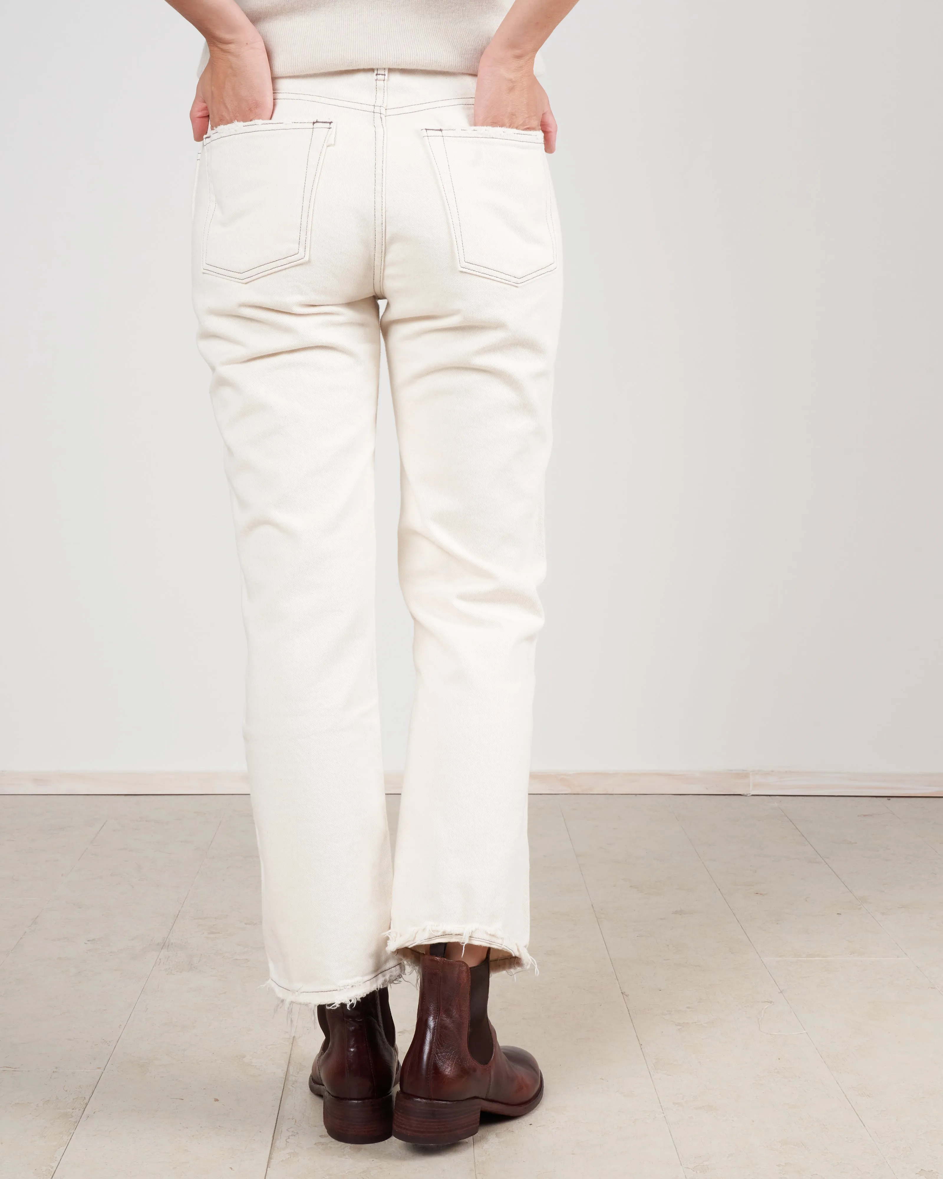 austin crop vintage hem - chalk dust