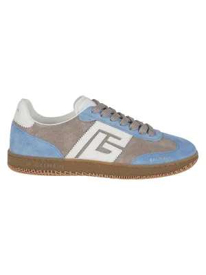 Balmain Swan Sneakers In Calf Leather And Suede