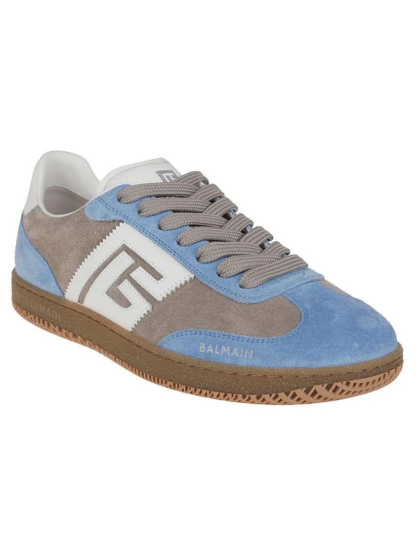 Balmain Swan Sneakers In Calf Leather And Suede