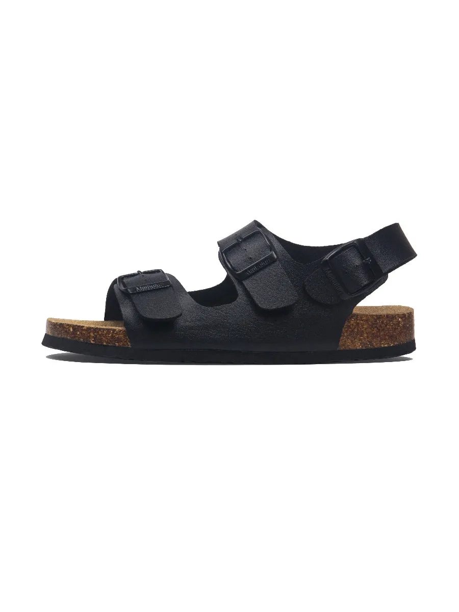 Black Double-Strap Slingback Sandals