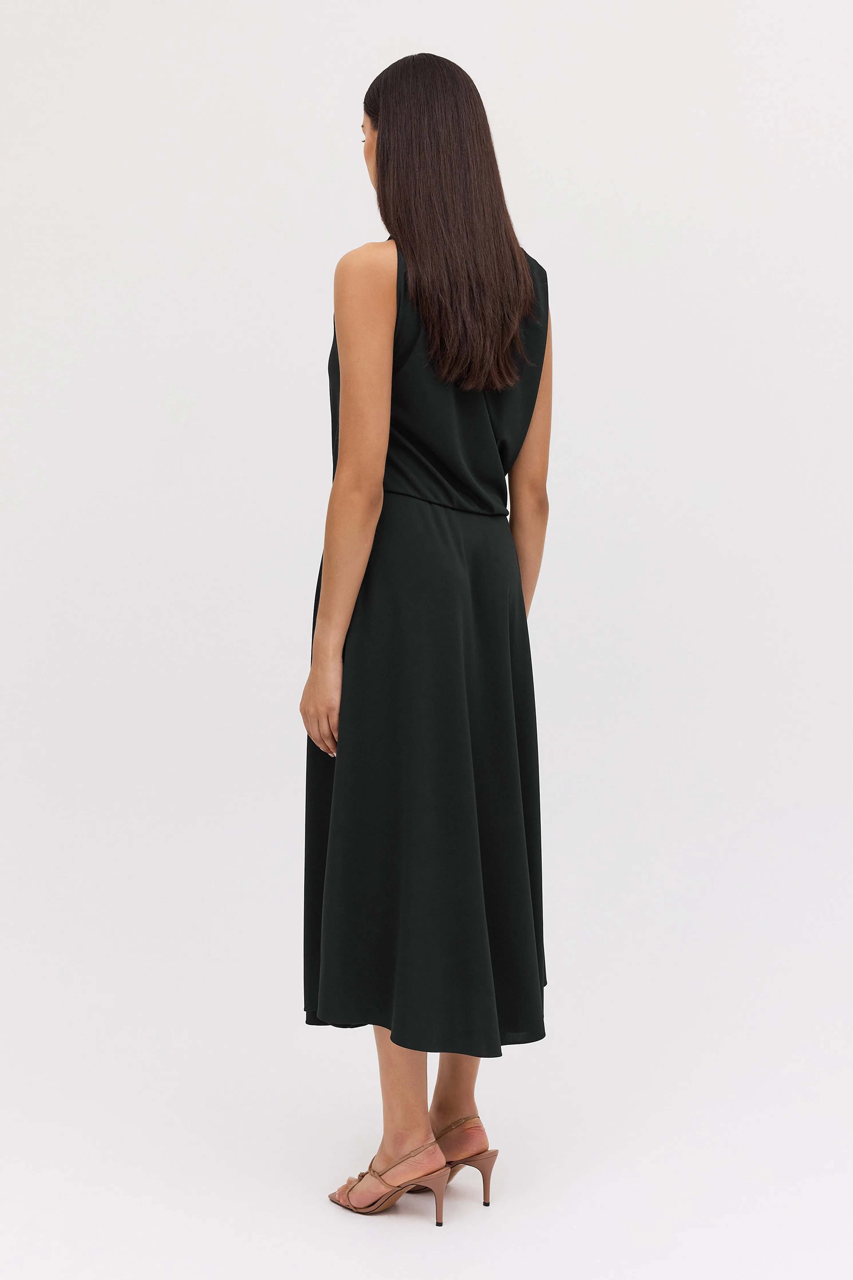 BLACK JERSEY MANDALA DRESS