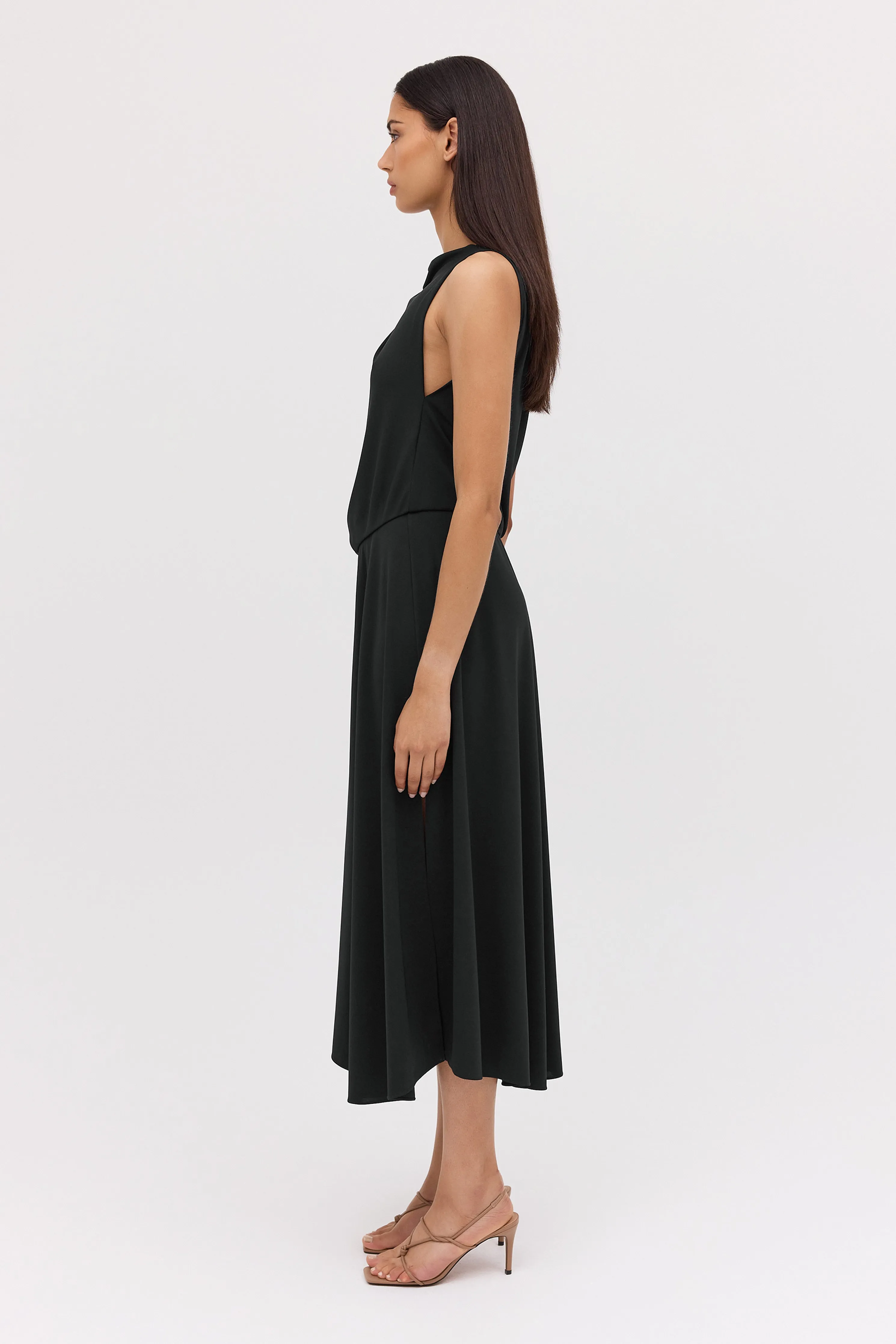 BLACK JERSEY MANDALA DRESS