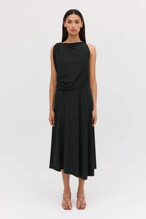 BLACK JERSEY MANDALA DRESS