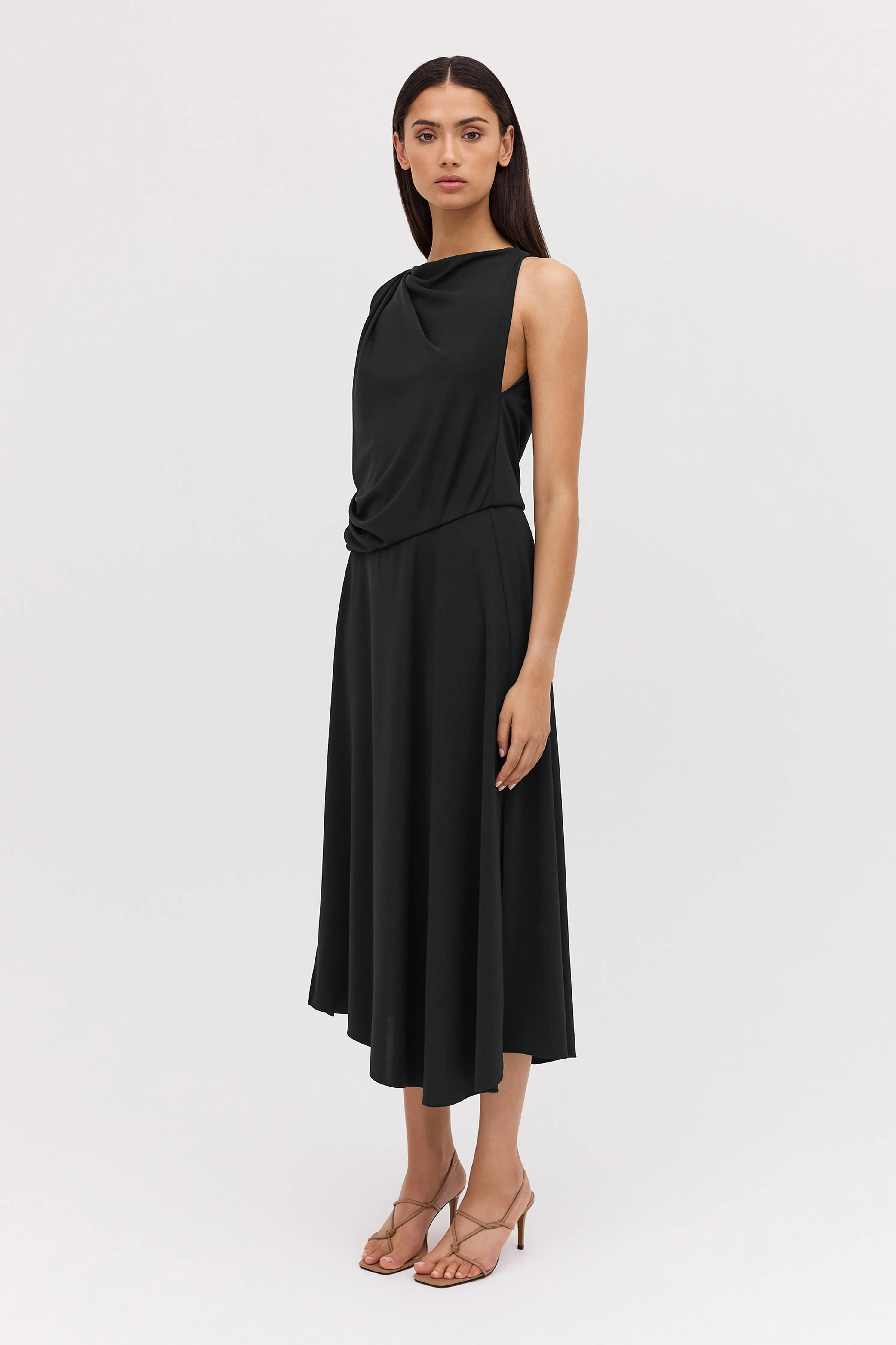 BLACK JERSEY MANDALA DRESS