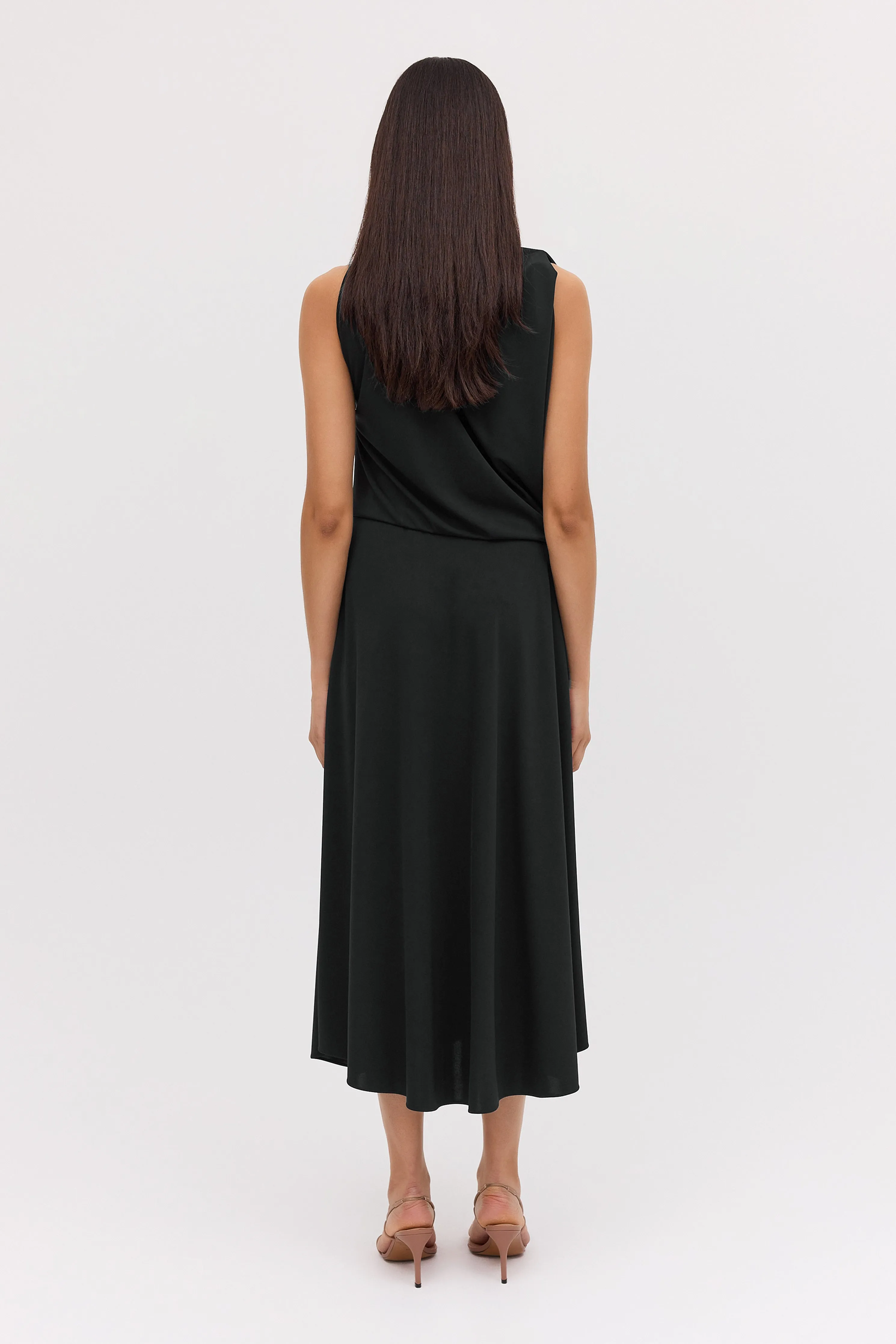BLACK JERSEY MANDALA DRESS