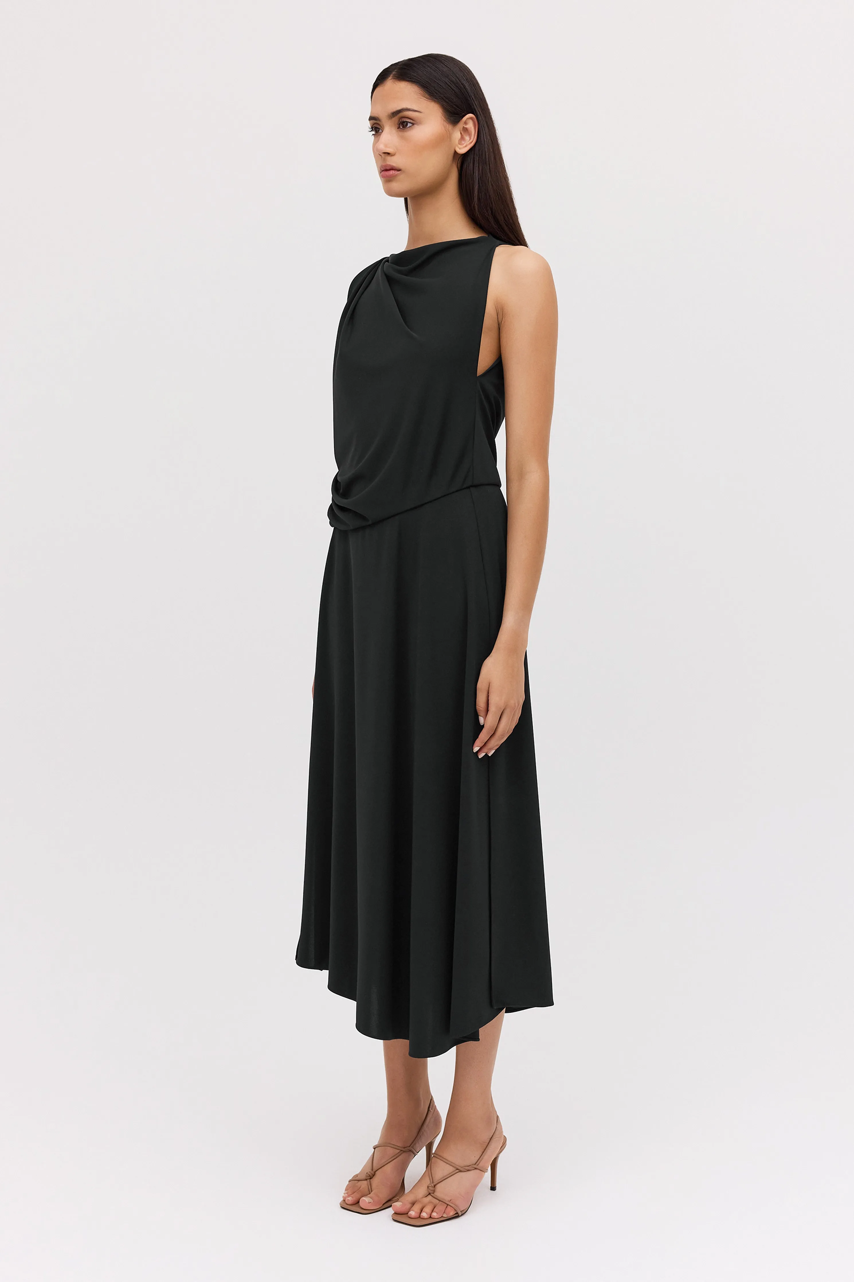 BLACK JERSEY MANDALA DRESS