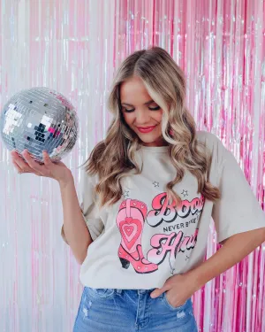 Boots Never Broke My Heart Graphic Tee - Oatmeal