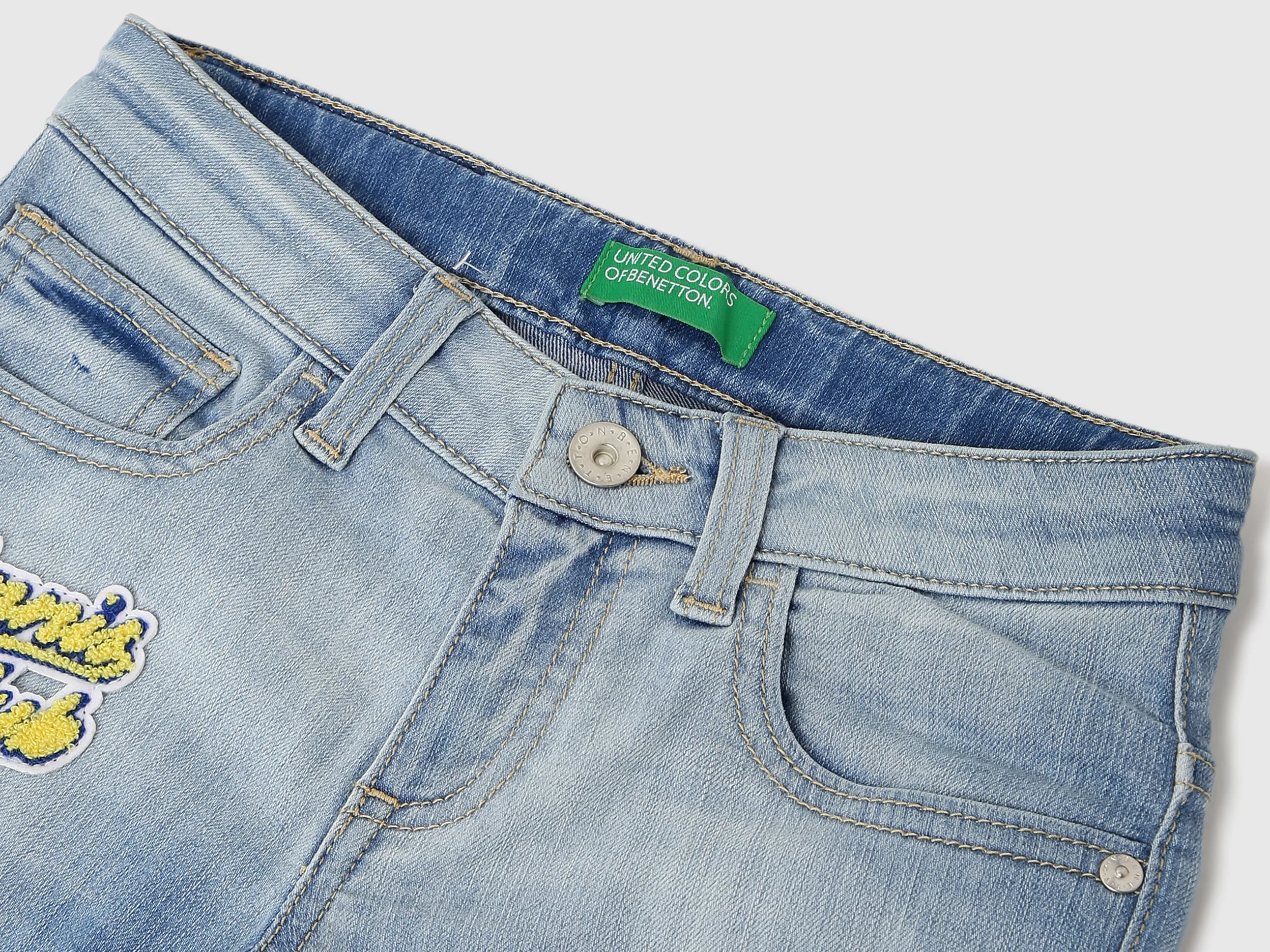 Boys Embroidered Logo Slim Fit Jeans