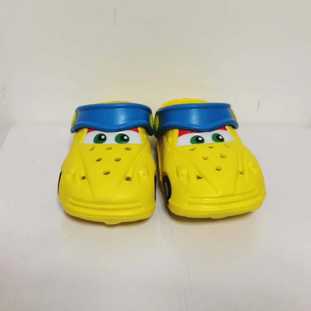 Boys Girls Cartoon Car Flat Heel Non-Slip Sandals - Red, Blue, Yellow, Black