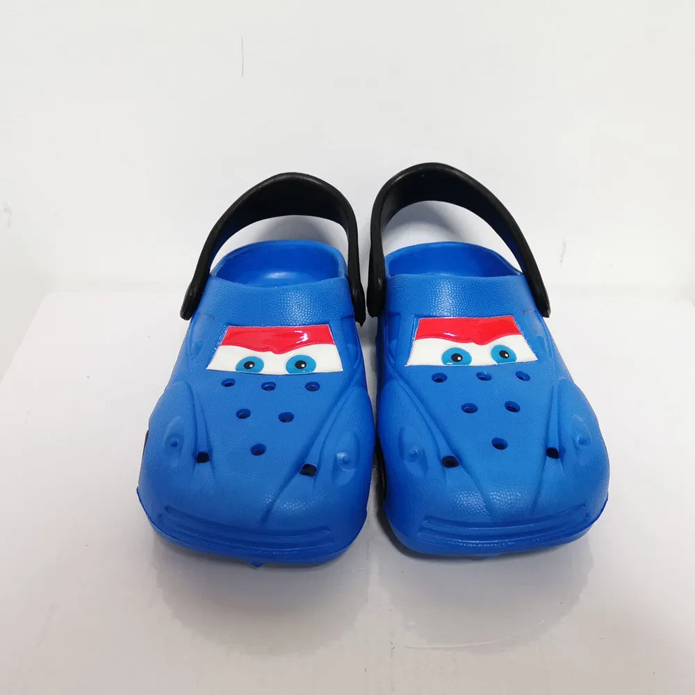 Boys Girls Cartoon Car Flat Heel Non-Slip Sandals - Red, Blue, Yellow, Black