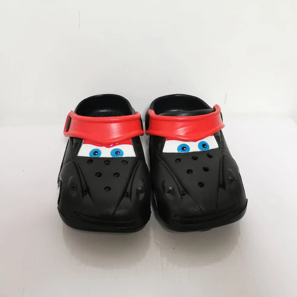 Boys Girls Cartoon Car Flat Heel Non-Slip Sandals - Red, Blue, Yellow, Black