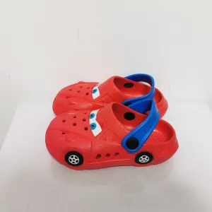 Boys Girls Cartoon Car Flat Heel Non-Slip Sandals - Red, Blue, Yellow, Black