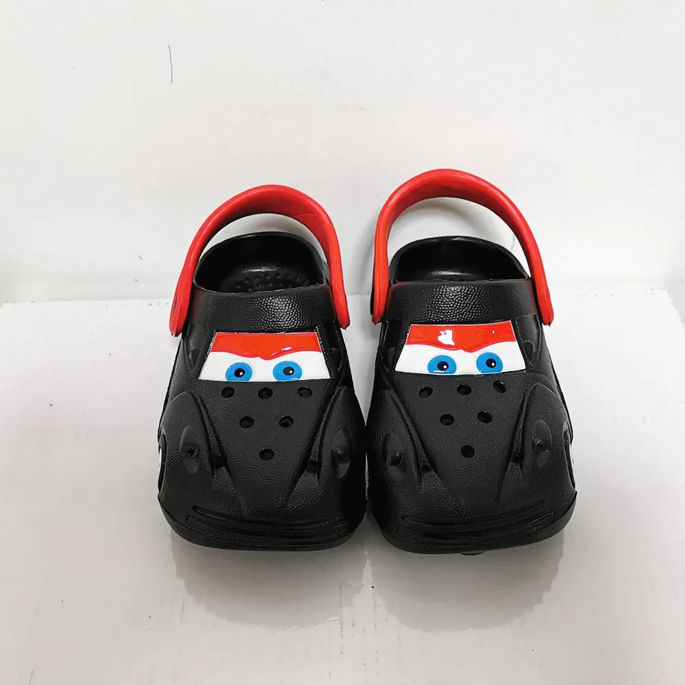 Boys Girls Cartoon Car Flat Heel Non-Slip Sandals - Red, Blue, Yellow, Black