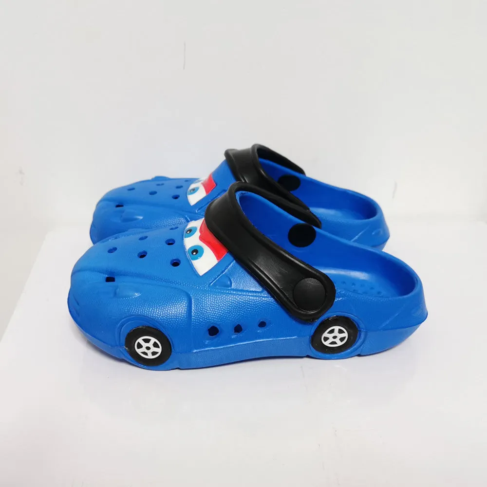 Boys Girls Cartoon Car Flat Heel Non-Slip Sandals - Red, Blue, Yellow, Black