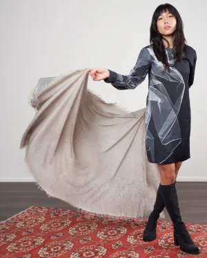cashmere bicolor scarf - 200 x 100 - ghiaccio