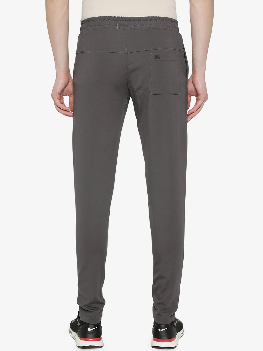 Charcoal Grey Solid Slim Fit Track Pant | JadeBlue
