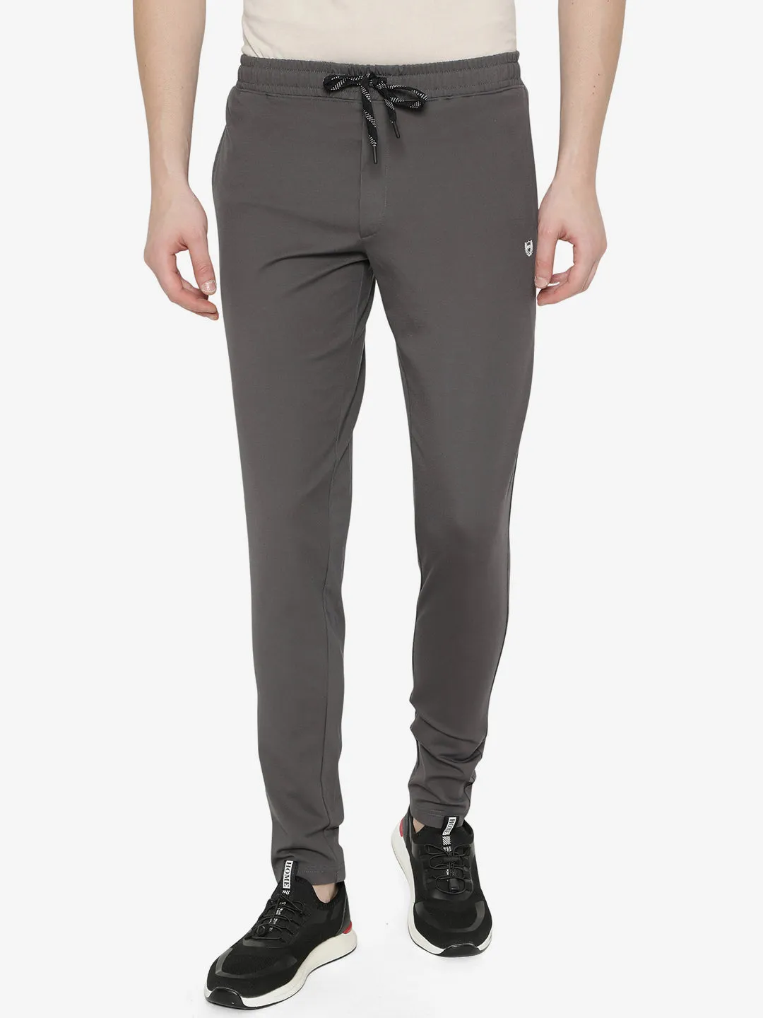 Charcoal Grey Solid Slim Fit Track Pant | JadeBlue