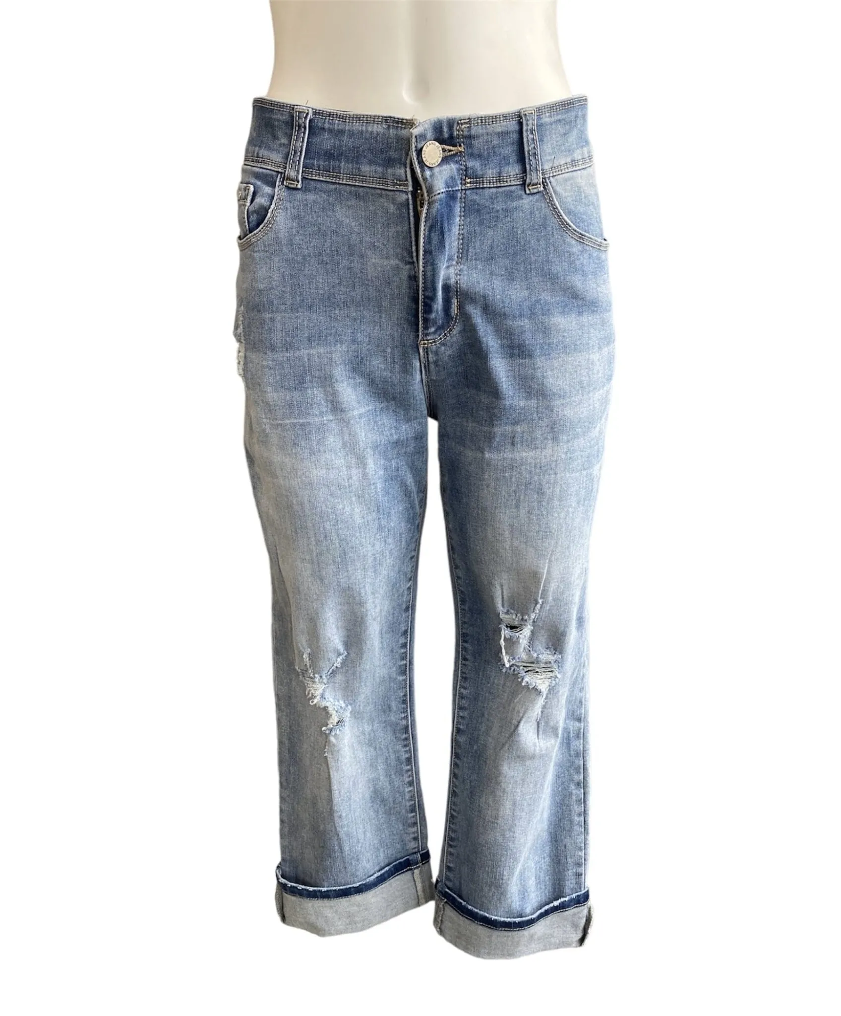 CLEARANCE- Omg Zoey-Zip Boyfriend Capri Jean