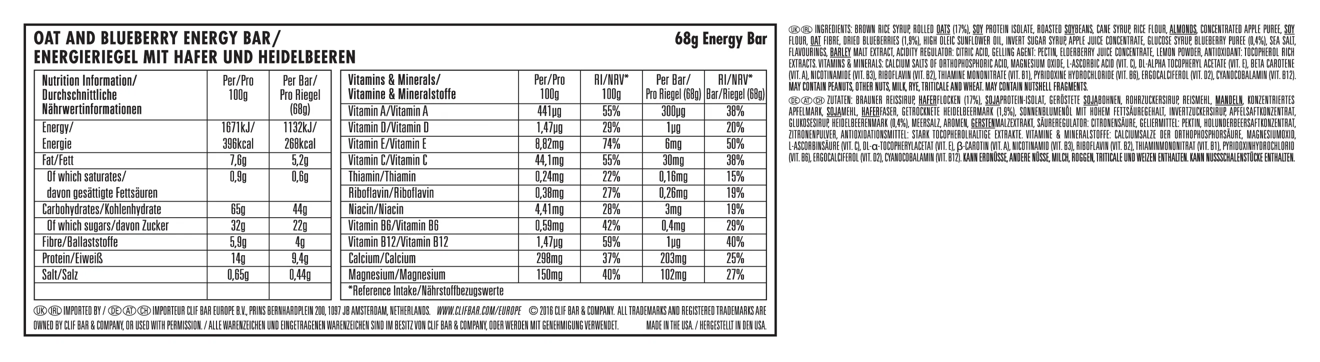 Clif Bar Blueberry Crisp