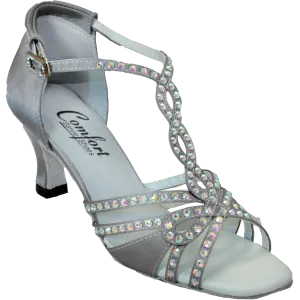 Comfort Heel - Butterfly - Grey Satin