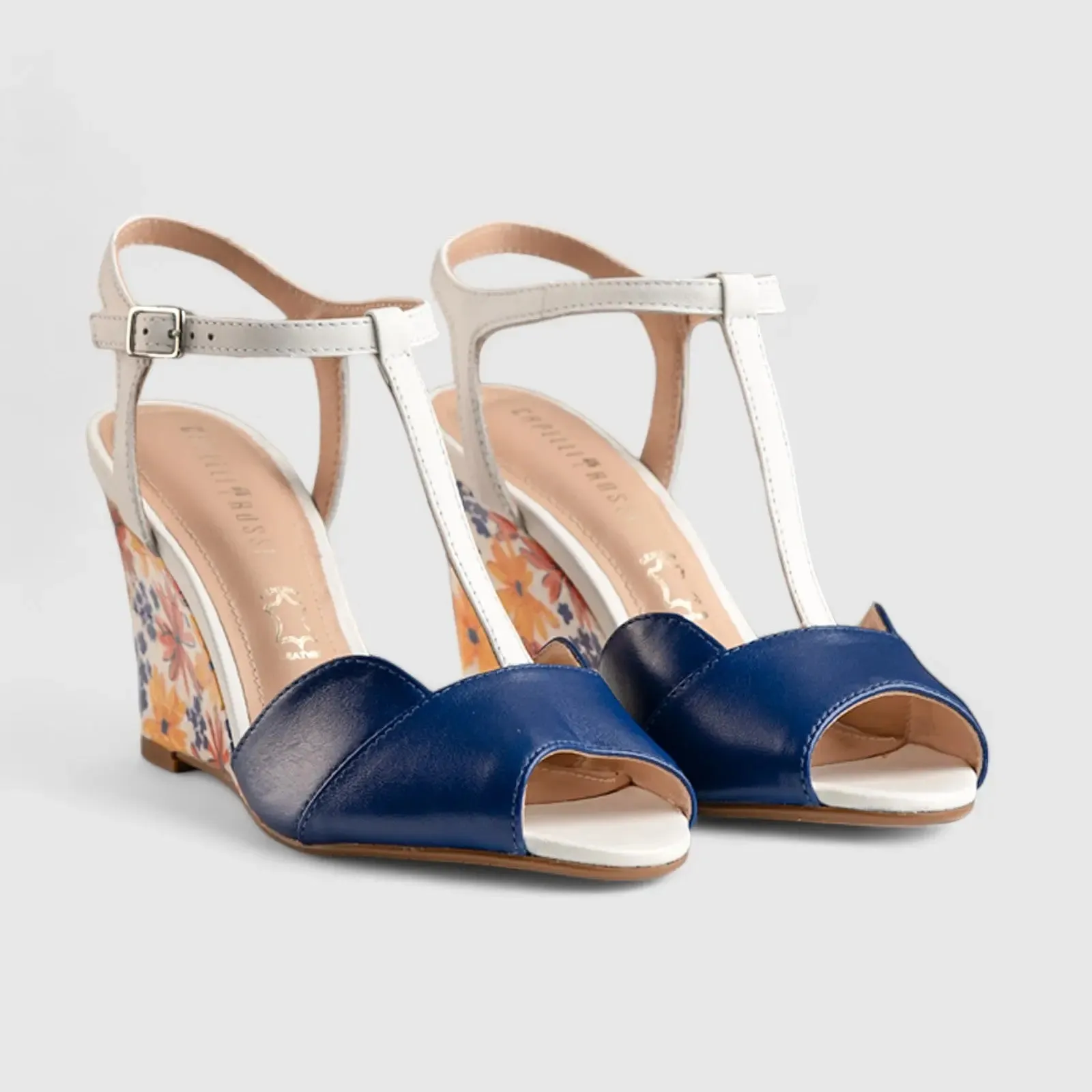 Comfort Wedge Sandal Blue Multi 8217