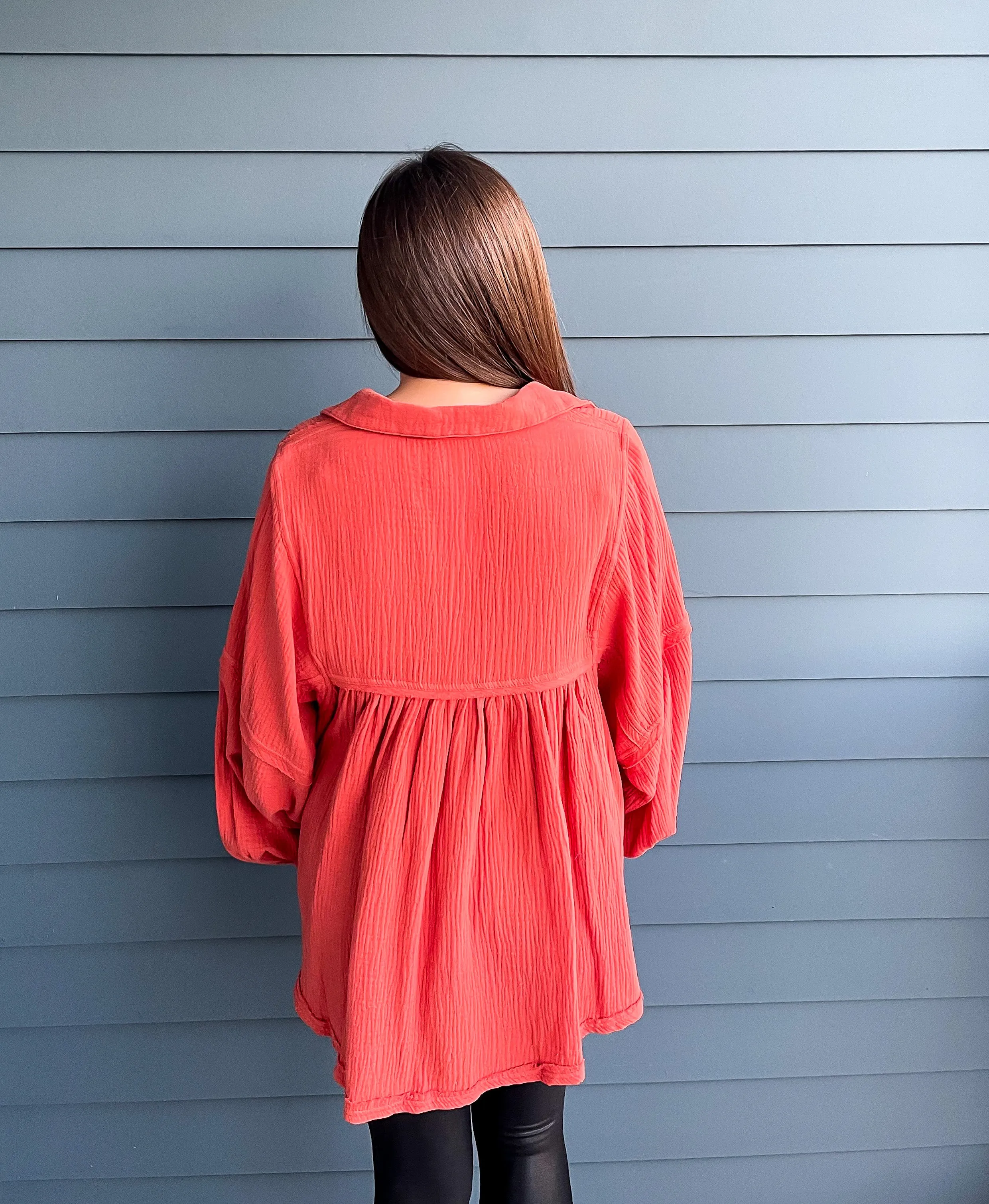 Comfy Gauze Top - Rust