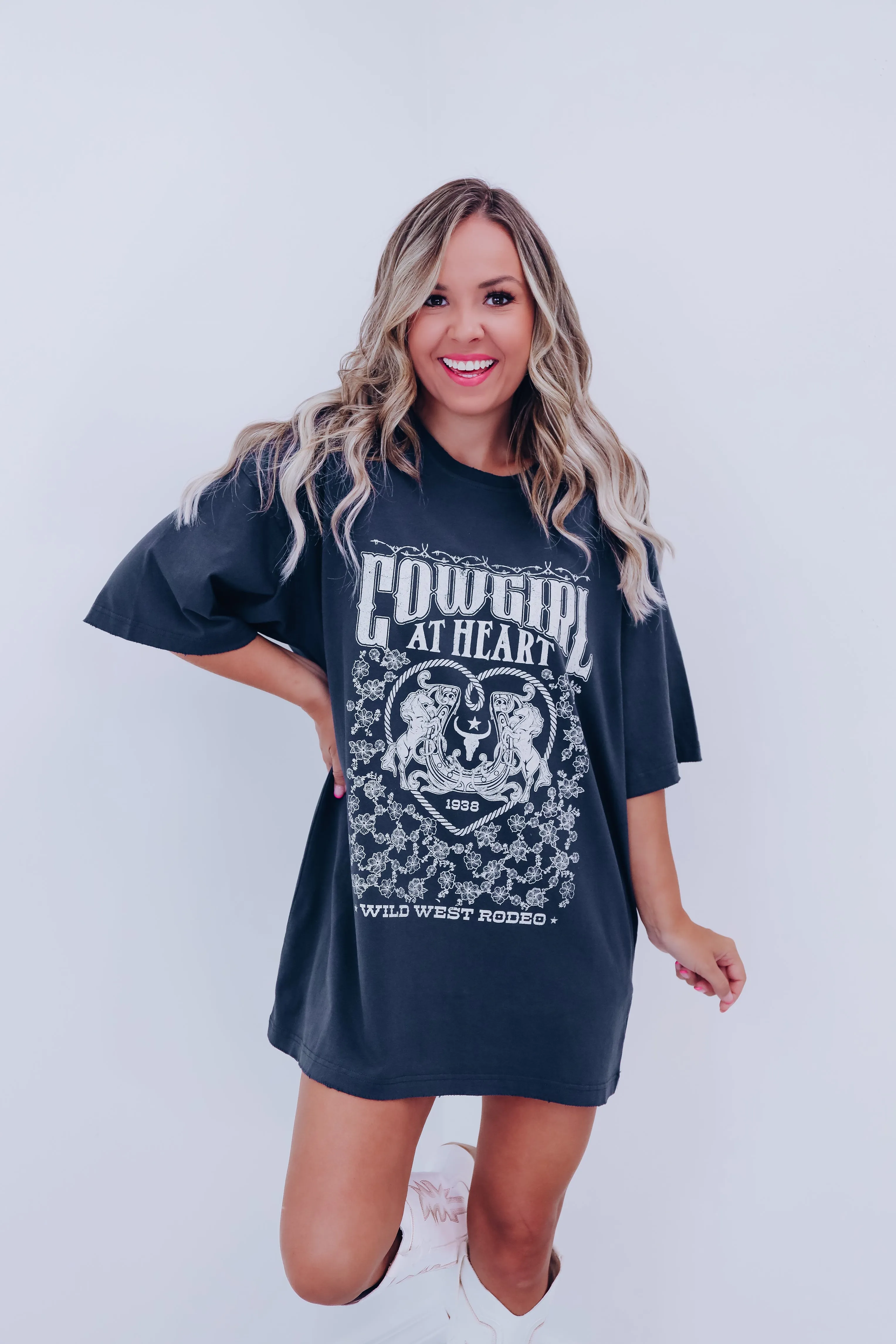 Cowgirl At Heart Graphic Tee - Black