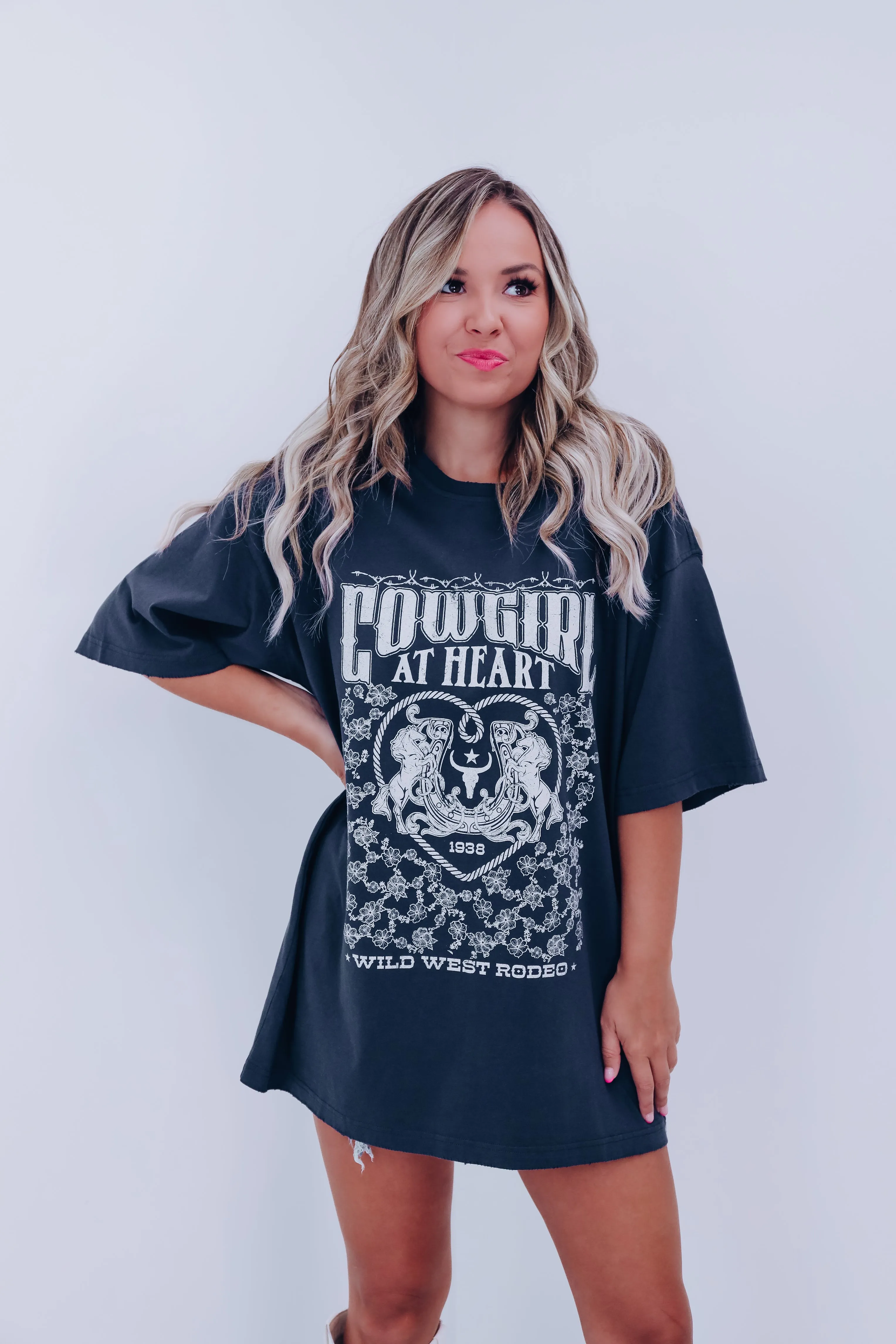 Cowgirl At Heart Graphic Tee - Black