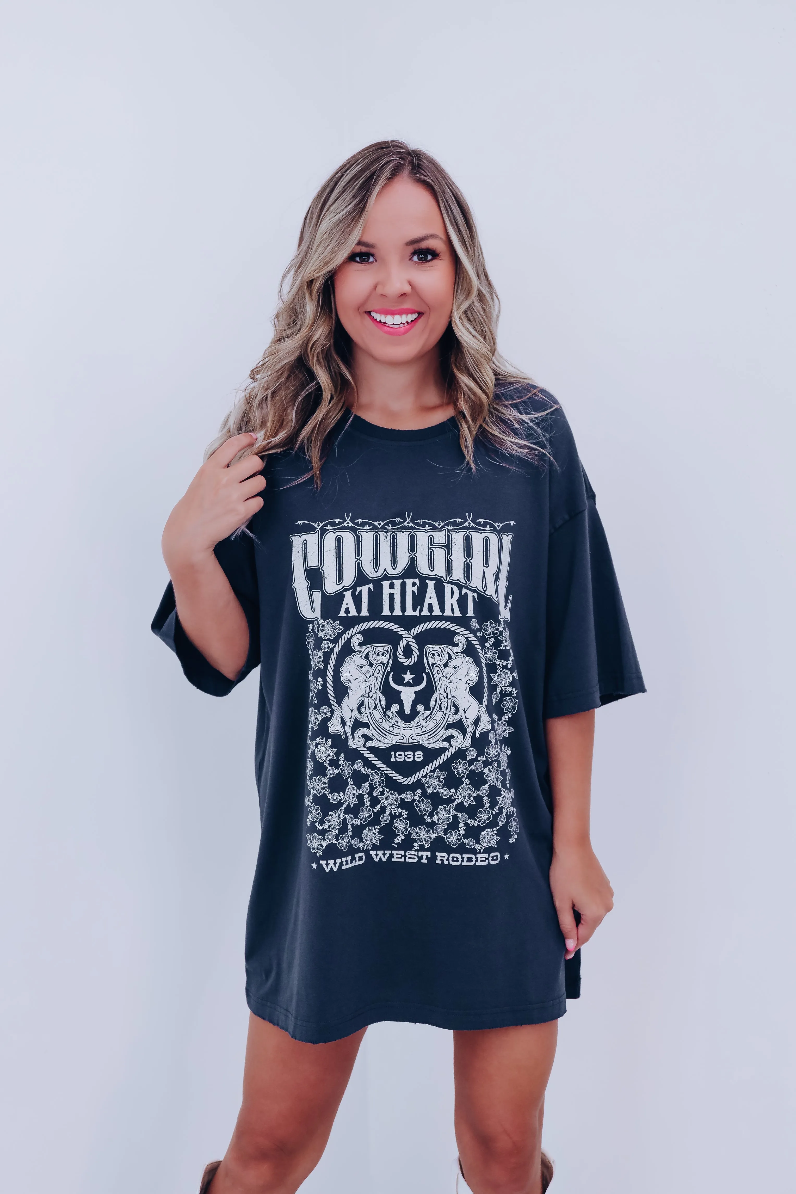 Cowgirl At Heart Graphic Tee - Black