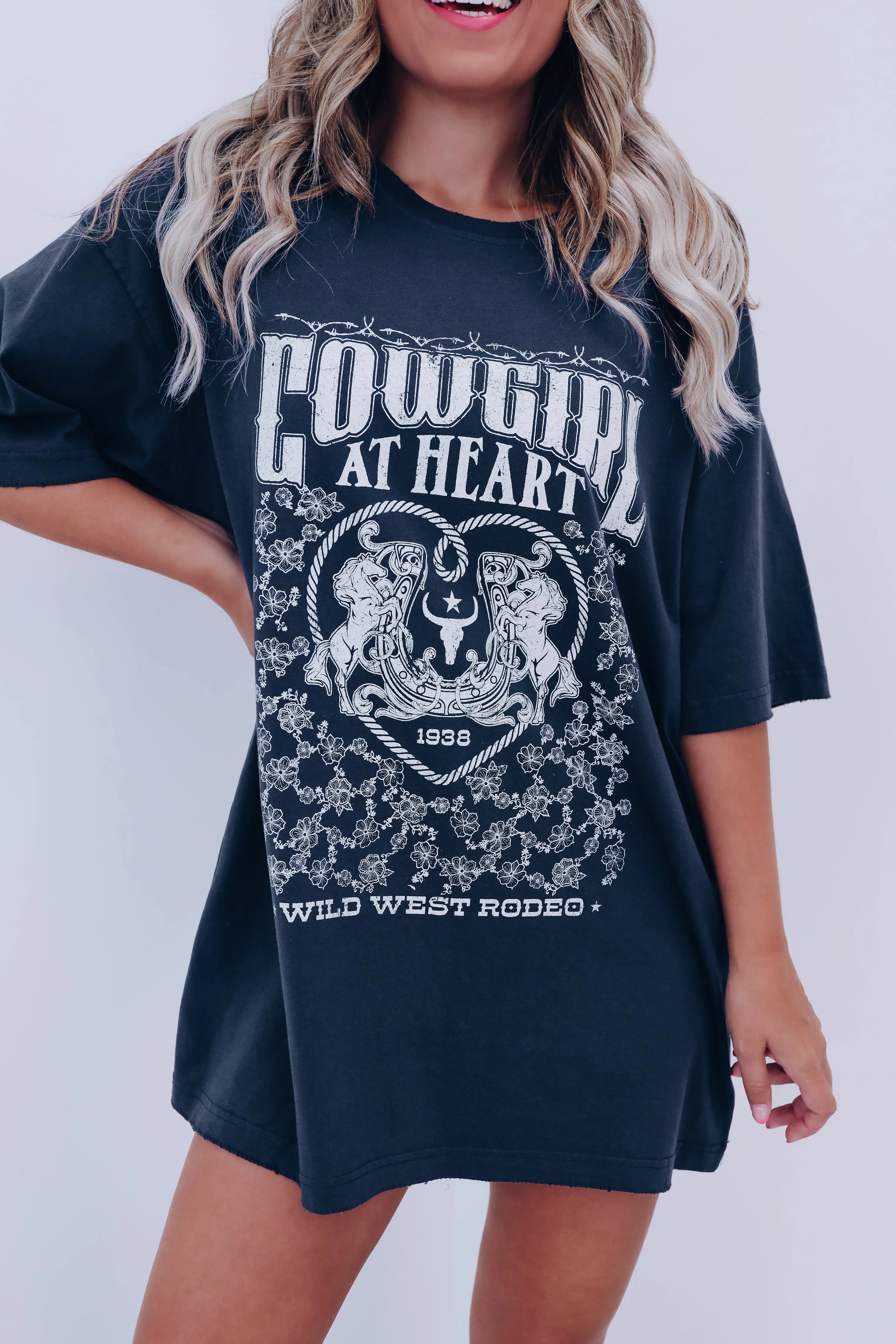 Cowgirl At Heart Graphic Tee - Black