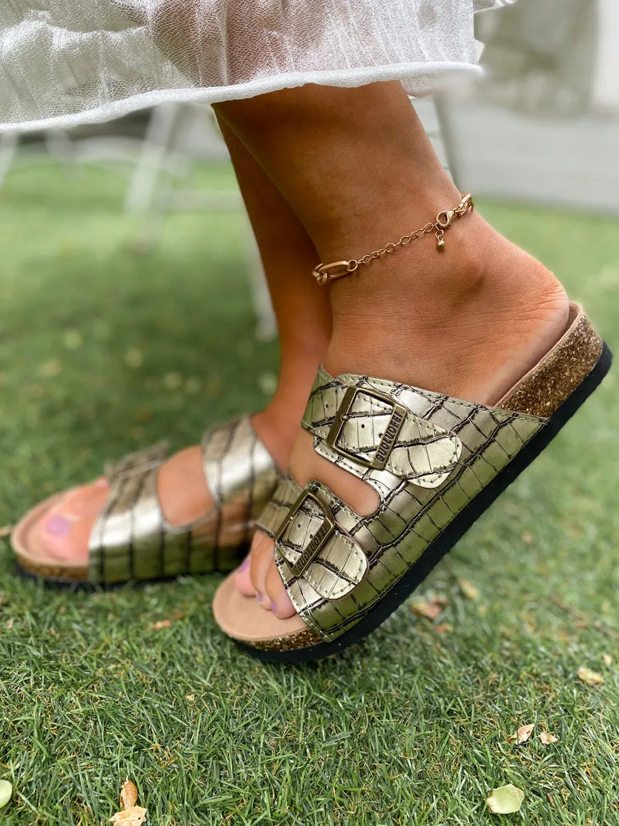 Croc Double-Buckle-Up Sandals - Maibulun