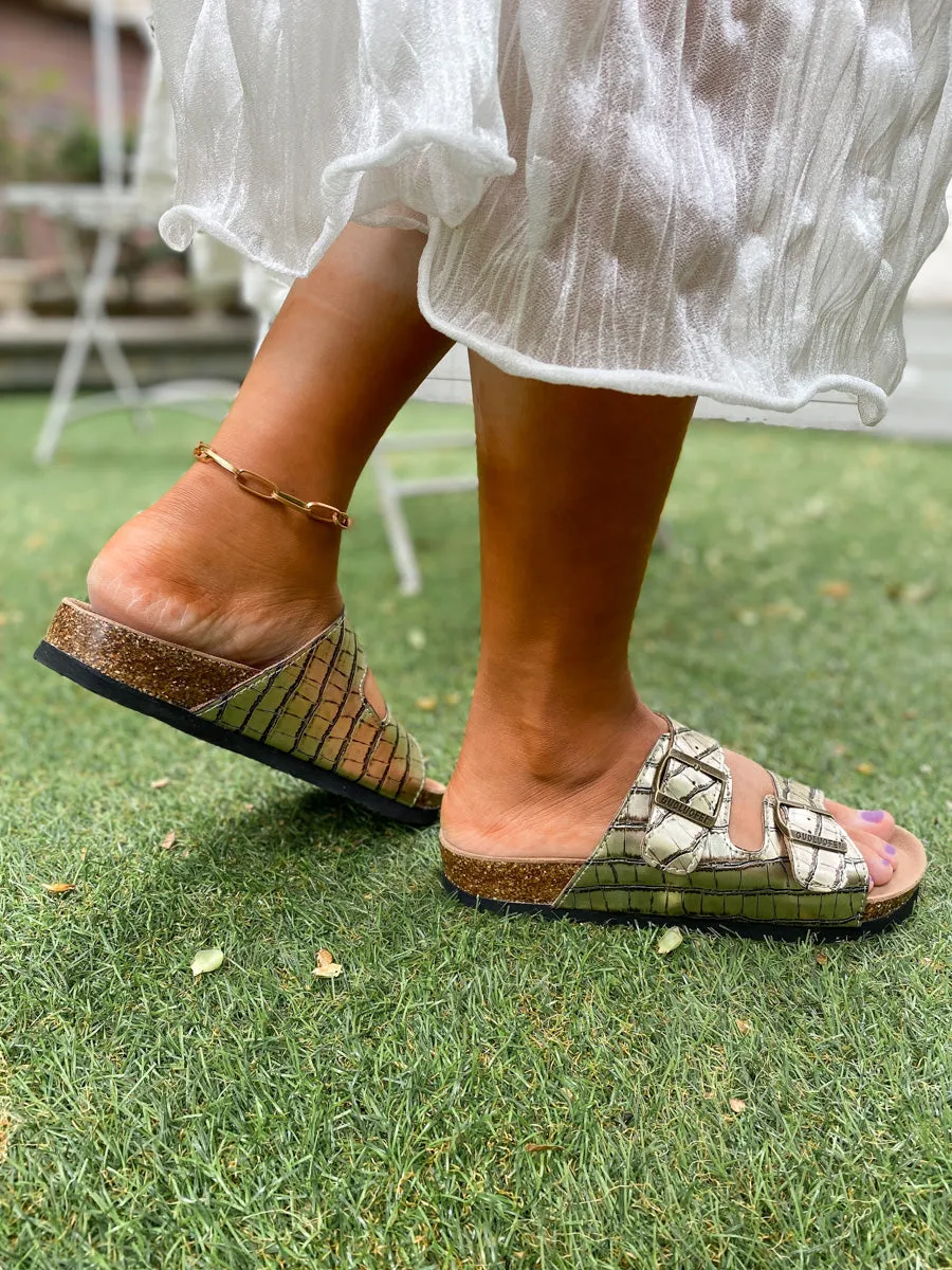 Croc Double-Buckle-Up Sandals - Maibulun