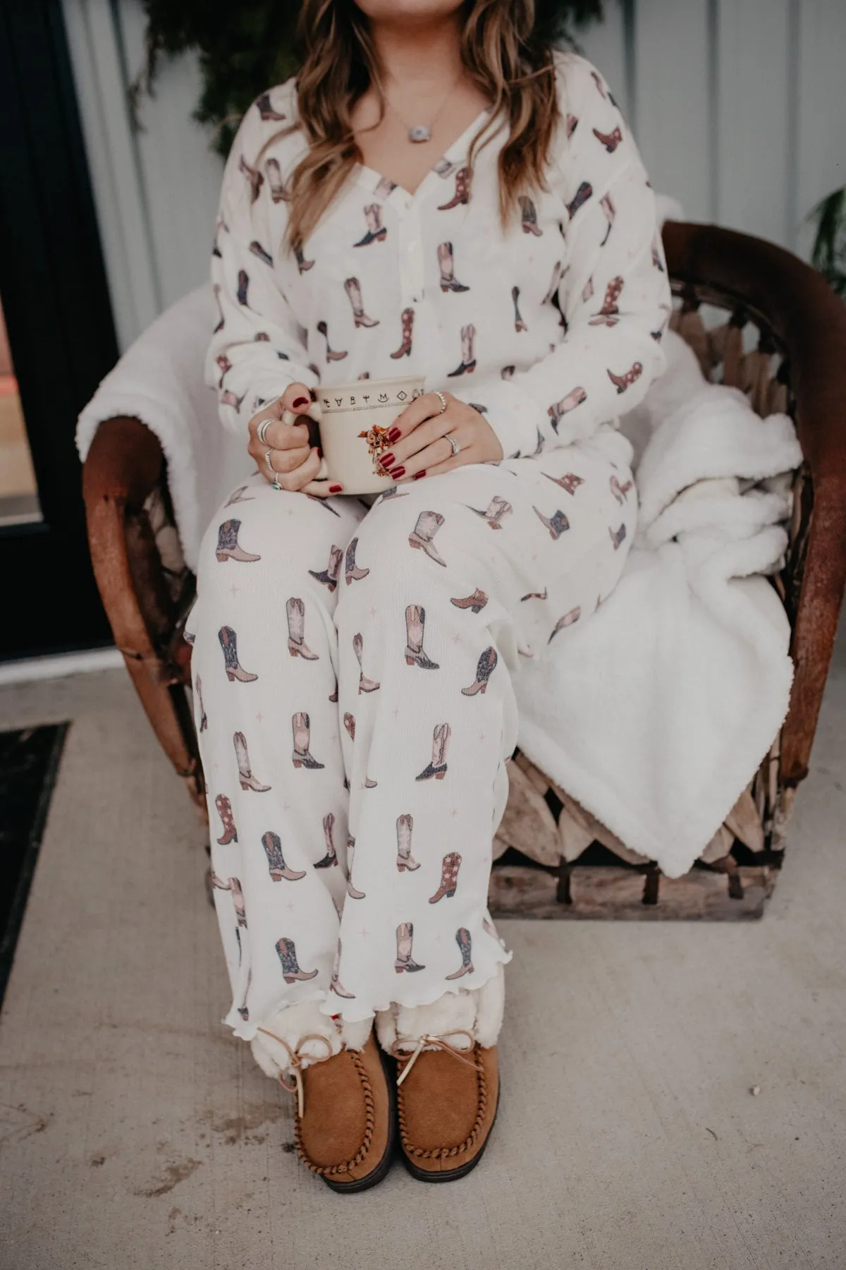 'Dawn' Cowboy Boot Wide Leg Lounge Pants (XS-XL)
