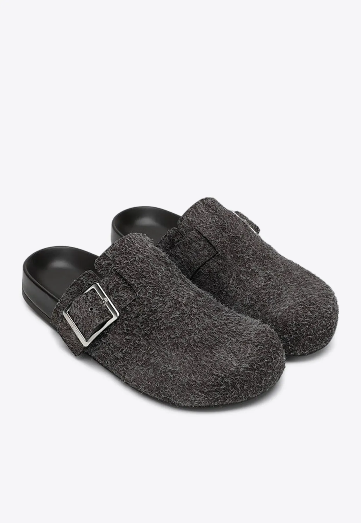 Ease Buckle Brushed Suede Clogs