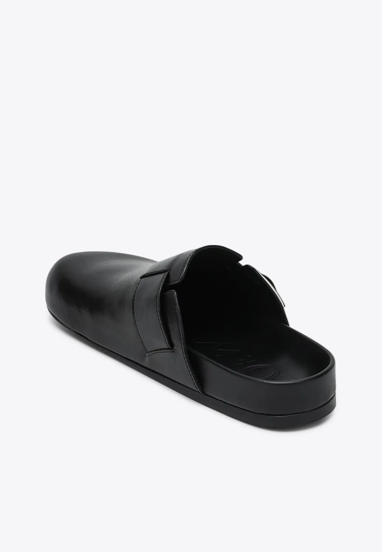Ease Buckle Leather Clogs