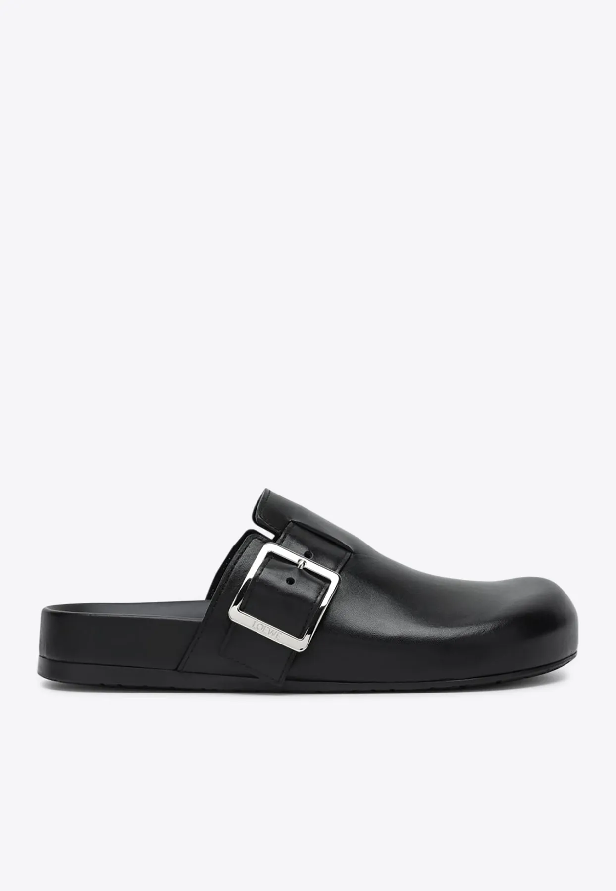 Ease Buckle Leather Clogs